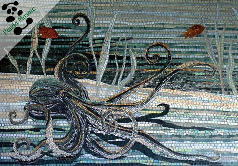 Bird Handmade Animal Design Wall Tile Chinese Mosaic Picture Glass Mosaic Wall Art Murals