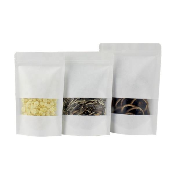 10*15 12*20 white kraft paper cashew nuts packaging doypack zipper bag
