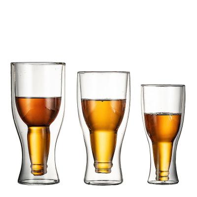 Vidros bebendo da parede dobro do Borosilicate, copos reusáveis de Pong da cerveja do espaço livre