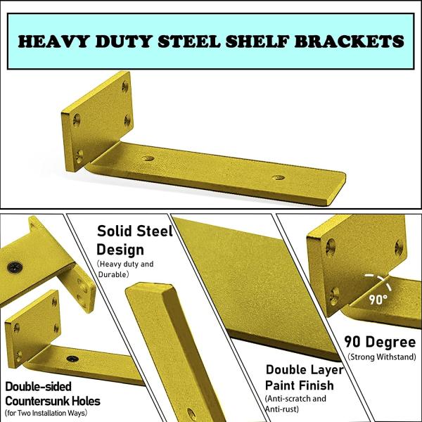 Prateleiras de parede Solução de armazenamento 6 polegadas Prateleira decorativa em estilo industrial
