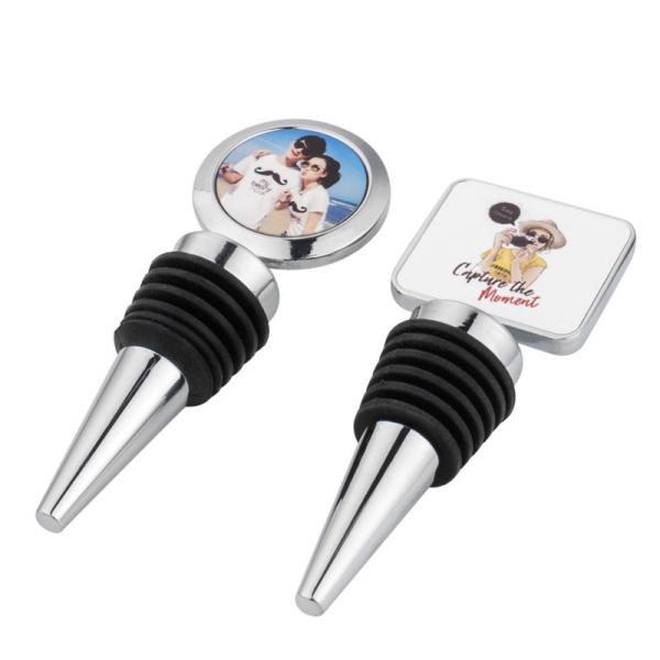 Bouchon de bouteille de vin par sublimation avec insert en aluminium pour plusieurs formes - Cadeaux personnalisés par sublimation