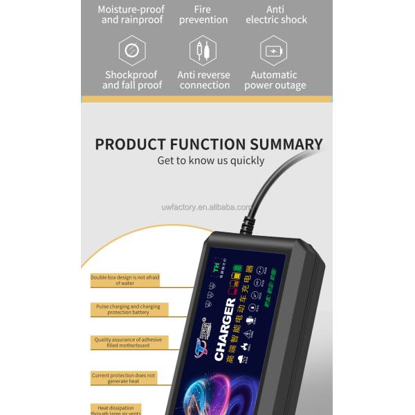 Private Mold 84v 96v 72 Volt 60 Lead Acid Battery Charger for E Bike 48v20ah 30ah 40ah 50ah 60ah Automatic Identification