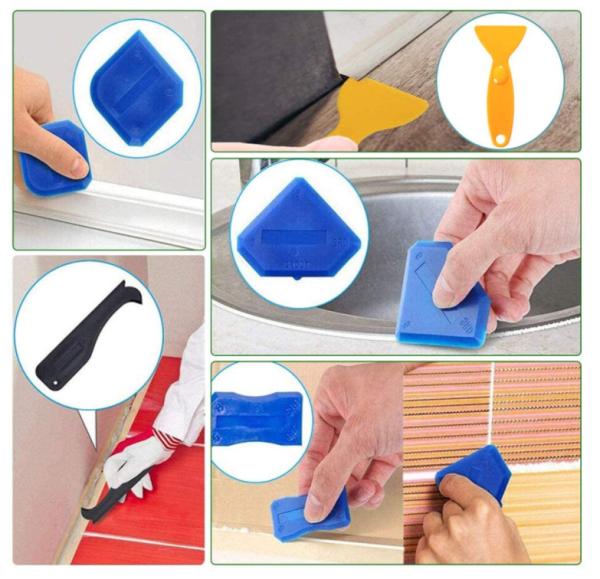 Stainless Steel head 3 in 1 Caulking Tools Sealant Caulk Nozzle Applicator 26PCS Caulking Finisher Tool Kit