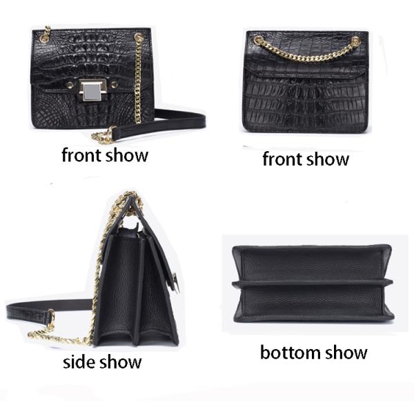 2019 alligator leather one-shoulder cross small square bag fashion crocodile leather ladies bag