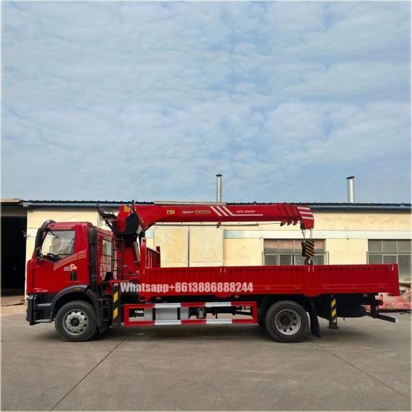FAW  J6L  Truck-mounted Crane Transporter    8 Tons 4 Section Telescopic Boom Crane  Sany Crane
