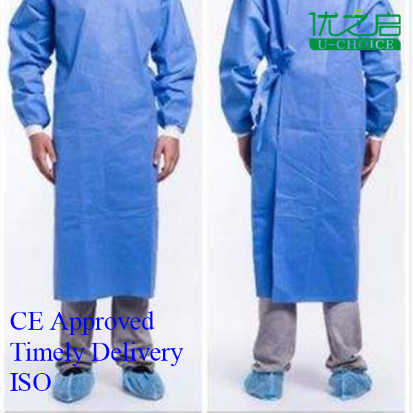 Soft Disposable Theatre Gowns , PP Non Woven Waterproof Disposable Coveralls