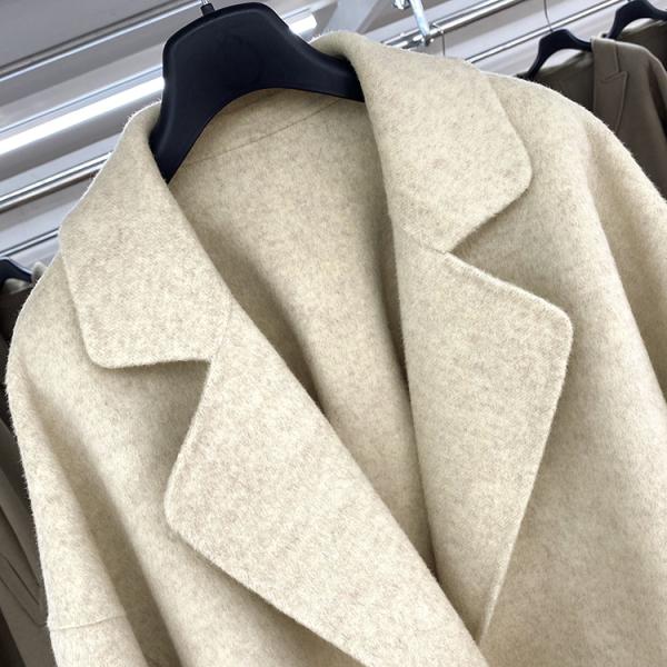 Средняя длина тонкое шерстяное пальто для женщин Конец кашемирного пальто Стандартная толщина поддержка