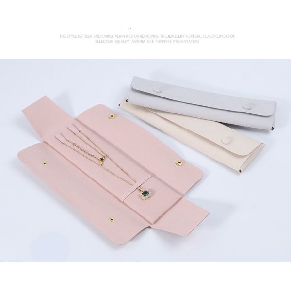Microfiber Necklace Storage Bag Long Chain Pendant Jewelry Packaging Bag Travel Portable Dustproof Fashion Bracelet Bag