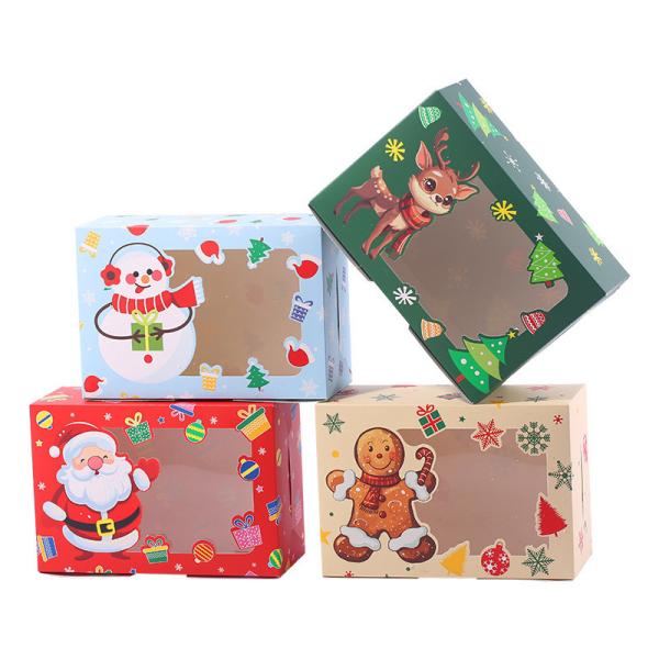 Paperboard Liner Transparent Collapsible Christmas Boxes OEM Service Foldable Gift Boxes