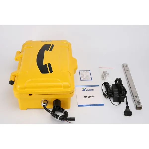 Teléfono industrial a prueba de intemperie con fuerte cancelación de ruido y opciones de montaje en pared/poste con tubo de cable telescópico de acero inoxidable