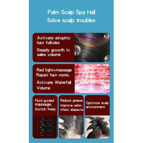 650nm LLLT лазерный расширитель волос лазерный красный свет EMS микроток + вибрация