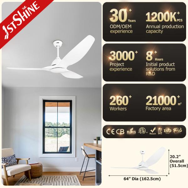 Fã de teto plástico do temporizador remoto da casa sem economia de energia clara
