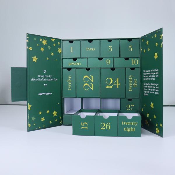 Cardboard Advent Calendar Custom Gift Packaging For Christmas Gift