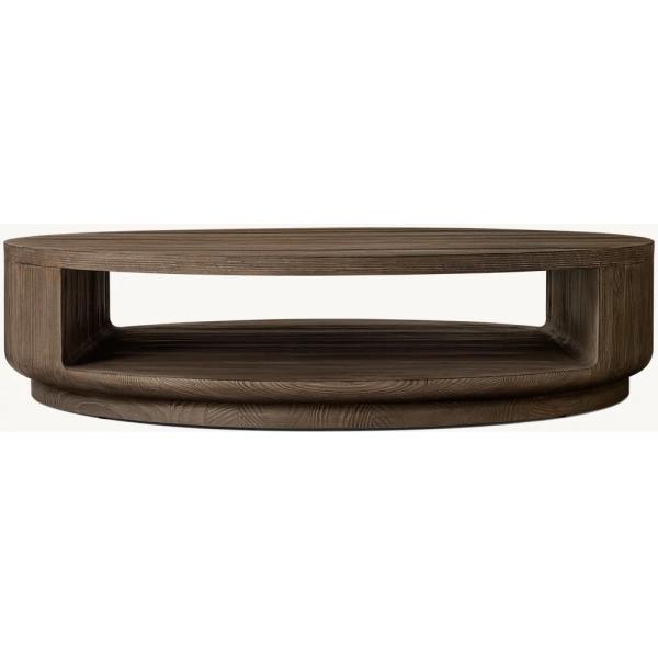 Meubles de table à café modernes et ronds personnalisables avec toit en bois pour le salon