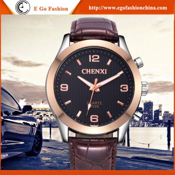 059B Rose Gold Bezel Watch OEM Watch Quartz Watch Fashion Sports Watch Leather Watch Man