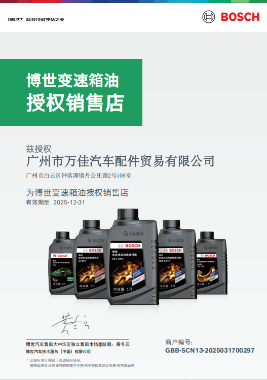 Guangzhou Wanjia Auto Parts Trading Co., Ltd. Certificaciones