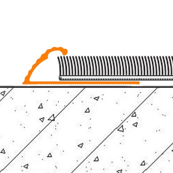 Single Edge Carpet Transition Strip Fluted Curved Shape 8.4mm Size