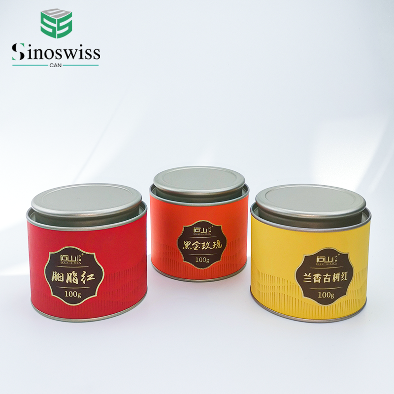 Luxury Design Tea Paper Cans Cylinder Composite Paper Can Packaging Customized Size