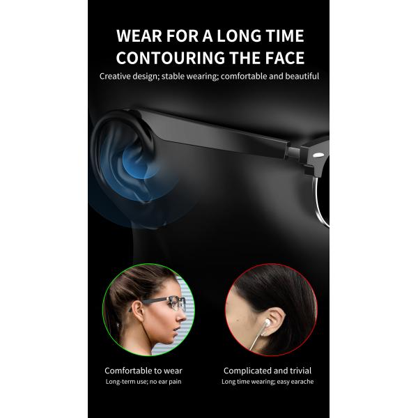 Nylon TR90 Frame UV400 Lens Bluetooth Smart Glasses For Outdoor Cycling