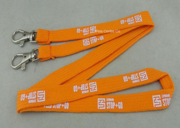 Custom Promotional Polyester Printing Lanyards , Tube Lanyard With Solid Color Printing.