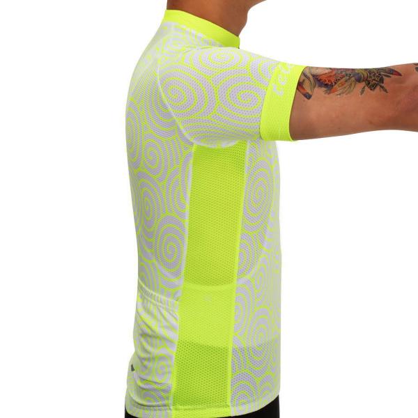 O ciclismo feito sob encomenda de montada sere camisa suada de ciclagem dos esportes T dos acessórios da bicicleta fluorescente do poliéster a anti