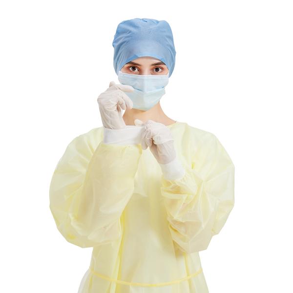 Do vestido descartável do isolamento dos Pp da roupa do paciente hospitalizado amarelo não estéril cirúrgico