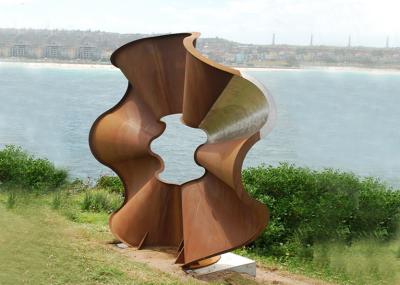 Style moderne de belle de fleur de forme sculpture en acier en Corten pour extérieur