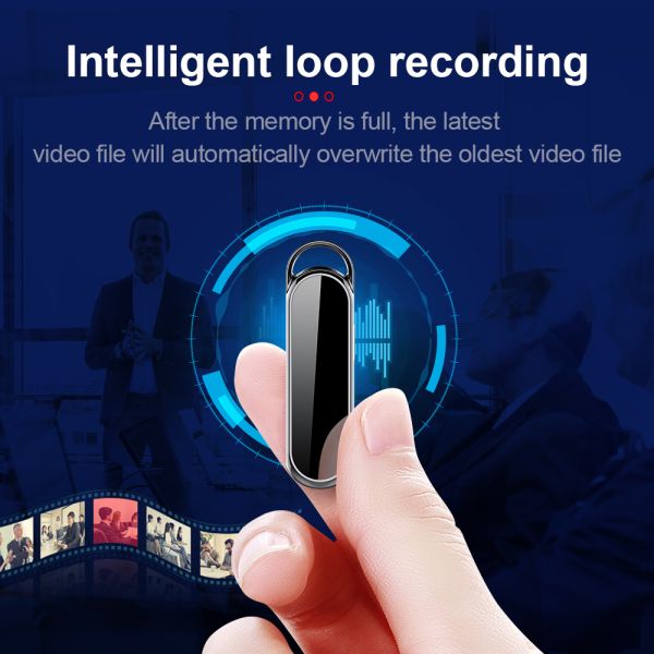 HD Mini Voice Activated Recorder Digital Voice Recorder 1080P Digital Video Camera 140° Camera Angle