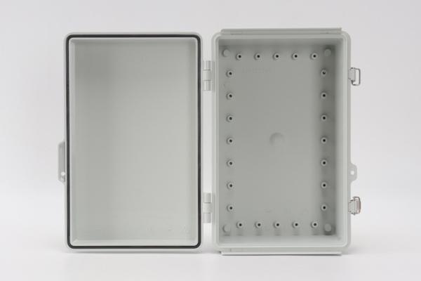 275x175x110mm / 10.82x6.89x4.33 Hinged Lid Junction Box Solid Gray Lid ABS Plastic
