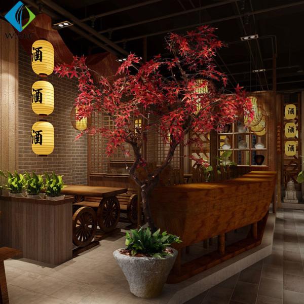 Red Fake Maple Tree , 2m Faux Japanese Maple For Indoor House Decoration