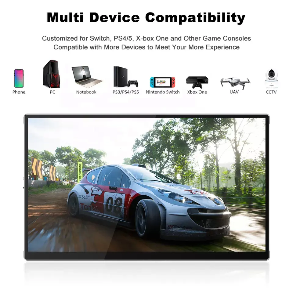 Патентованный дизайн Slim Bezel 15,6 дюйма 4k Тип C внешний сенсорный монитор Dual Portatil Gaming