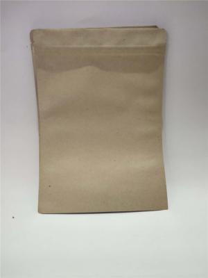 Oil Proof Kraft Paper Pouch , Reusable Kraft Zipper Pouch Bags General Purpose
