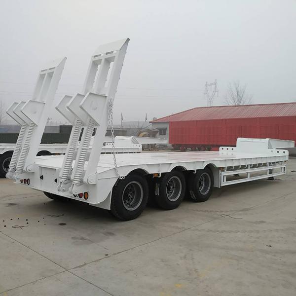 3 Axles 50 Tons Low Bed Semi Trailer Cargo Digger Trailer Heavy equipment