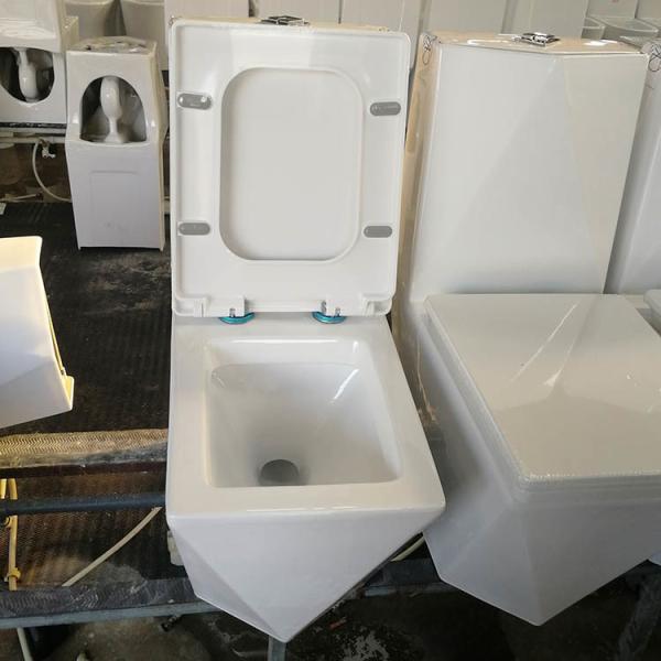 Sanitary Ware White Bathroom Ceramic Toilet Bowl Diamond Shape Floor Mounted Washdown One Piece Wc Toilets