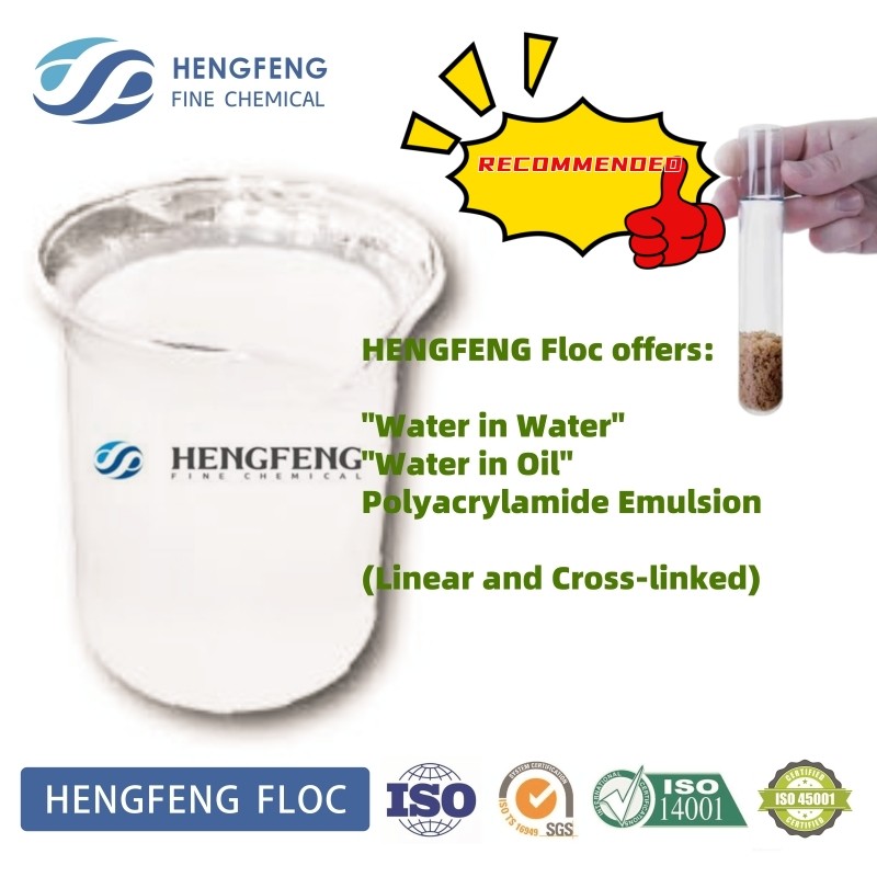 Polyacrylamide Emulsion Flocculant with 25%-50% Solid Content and Quick Dissolution Time ≤10 minutes for Wide Range of PH Value Water Treatment