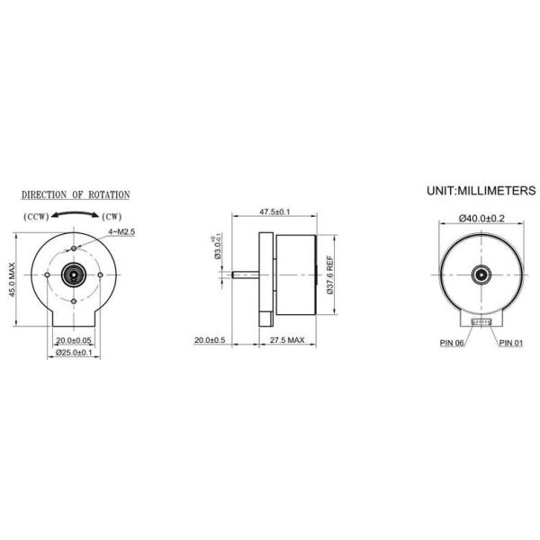 Brushless DC Outrunner Motor , Small High Torque Electric Motor 37mm 12v 18v 24v