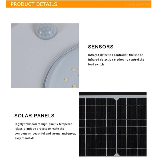 9V 8W Park Exterior Solar LED Lights Waterproof All In One Solar Panel