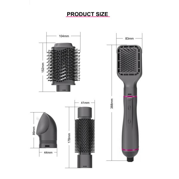 Сушильщик щетки волос ABS пластиковый электрический, шнур 4 2M в одном волосе Styler