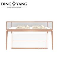 Rose Golden Custom Glass Jewellery Display Cabinet Com Boa Qualidade E Bom Preço, Vitrines Fábrica Venda Direta
