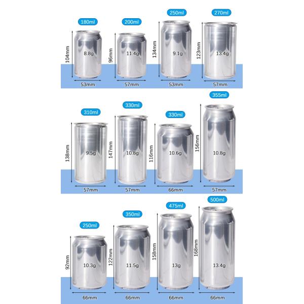 Customized Design Aluminum Cans 250ml 330ml 355ml 500ml Customized Color for Soda