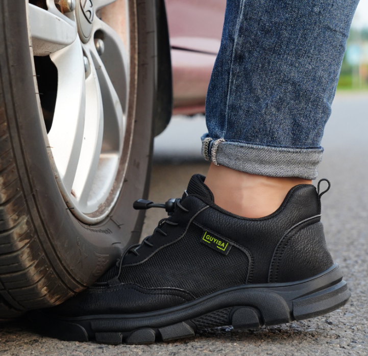 Men’s Safety Work Shoes Steel Toe Breathable Anti-Smash Puncture-Proof Comfortable Soft Sole