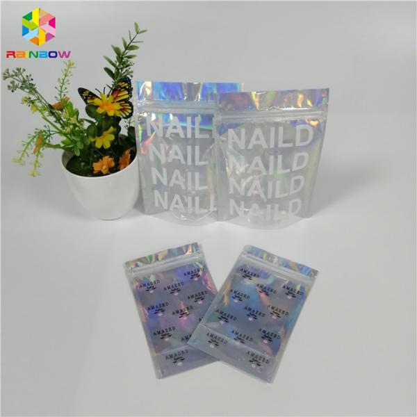 Окно ясности фольги лоснистой сумки организатора макияжа Мылар косметической голографическое с изготовленным на заказ логотипом