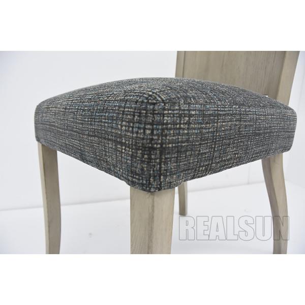 Custom Solid Wood Hotel Bedroom Furniture Dining Room Chairs Grey Linen Fabric