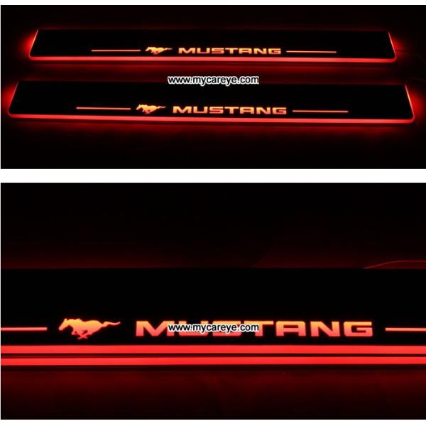 Ford Mustang car moving door floor lights LED door scuff plate light