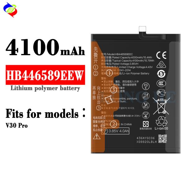 Bateria recarregável de iões de lítio HB446589EEW para Huawei V30PRO NOVA6 4G 4100mAh 3.82V