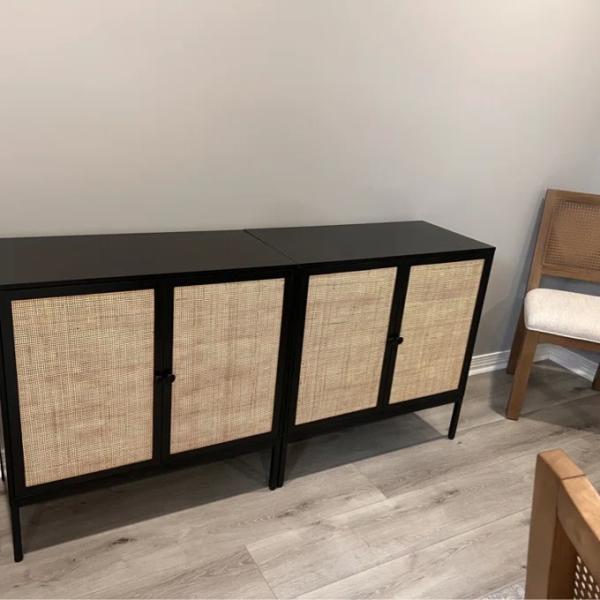 Decorative MDF Slat Wood Cabinet Sideboard Kitchen Apartment