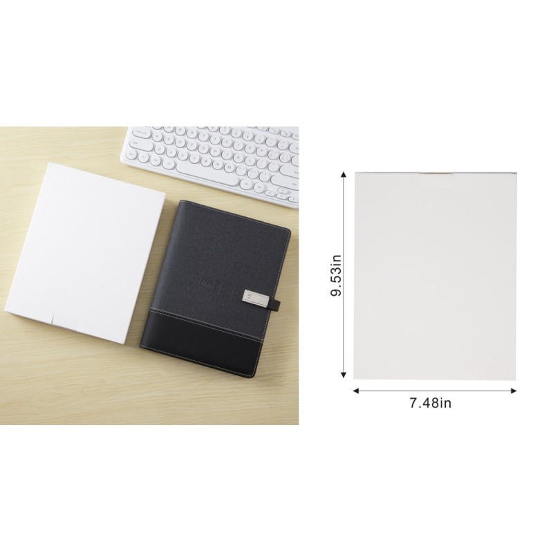 Custom A5 Leather 8000mAh Power Bank Notebook Wireless USB Charging Personalized