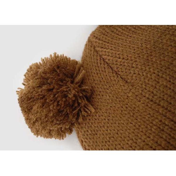 Cute Baby Kids Winter Knit Beanie Hats 54cm Pantone Color ODM