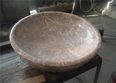 Red Agate Marble Bathroom Sink , Stone Bowl Basin Beautiful Appearance