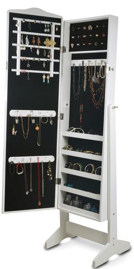 Jewelry storage cabinet with full length dressing mirror QH019081